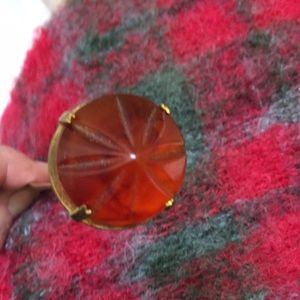 Antique amber/carnelian hat pin